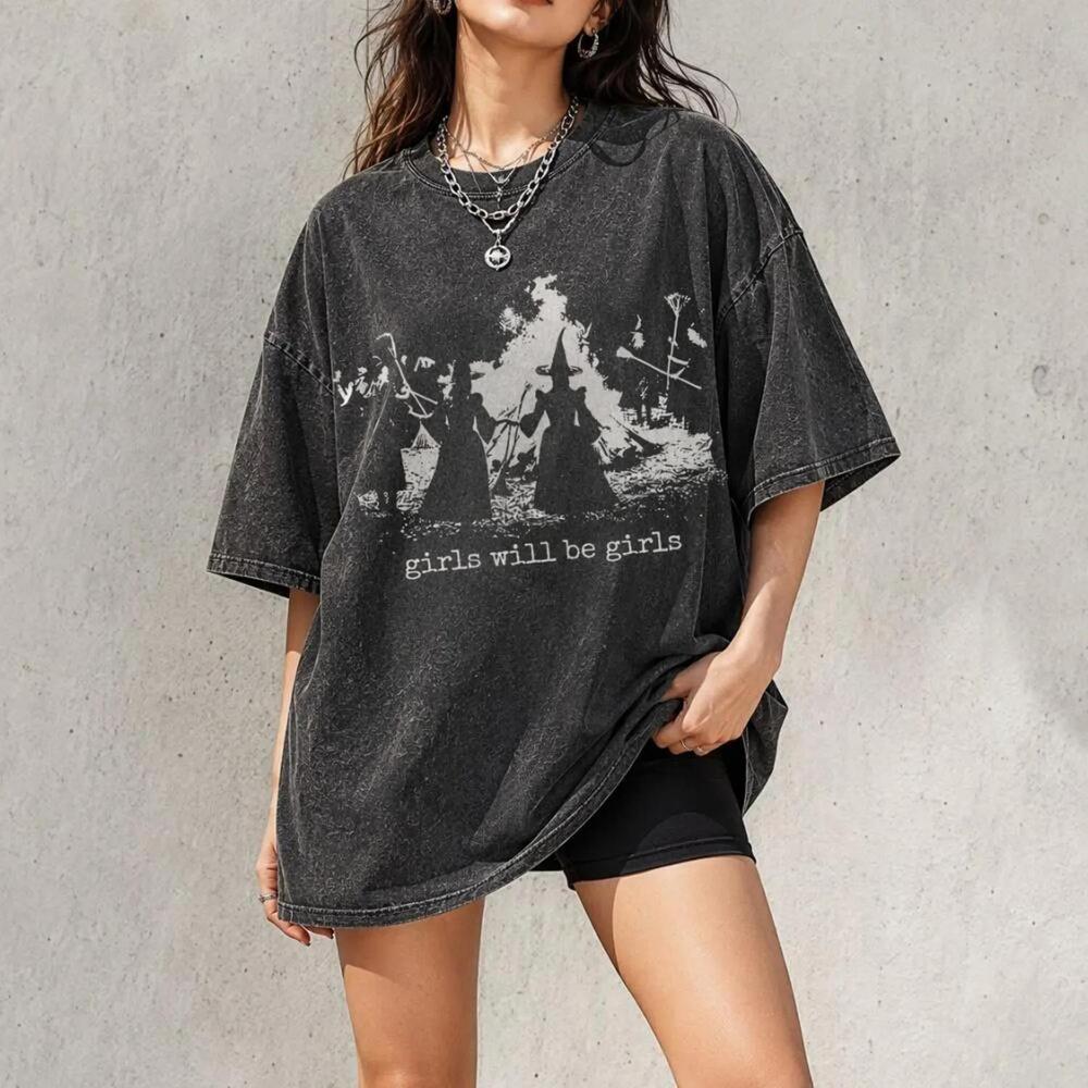 Girls Will Be Girls Witch Tshirt, Halloween Witch Tshirt, Witches Coven